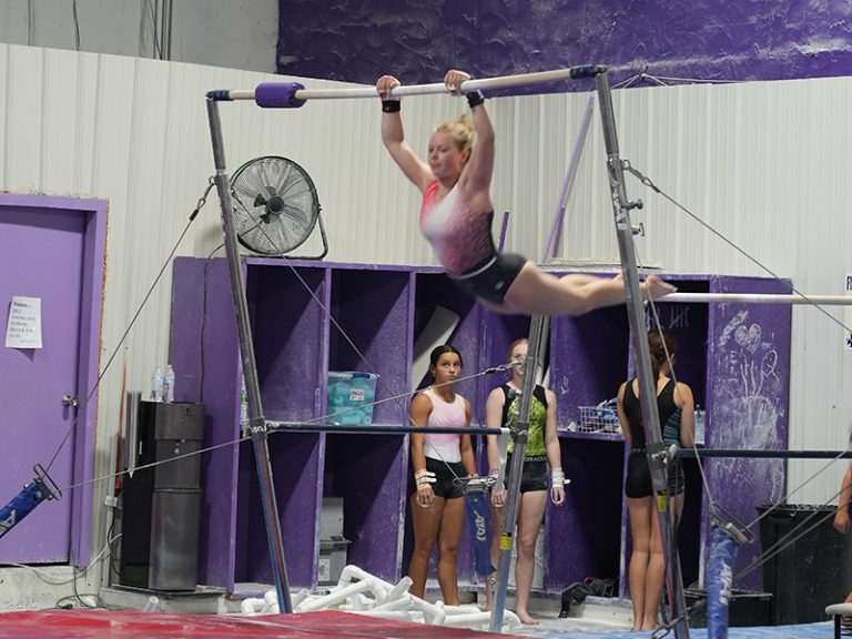 gymnast on bars