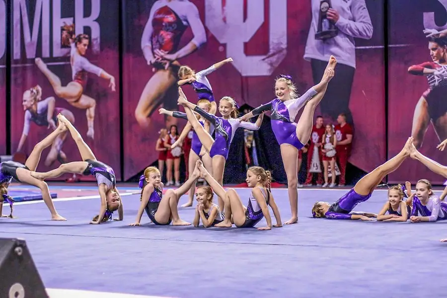 the nga team doing their routine at ou